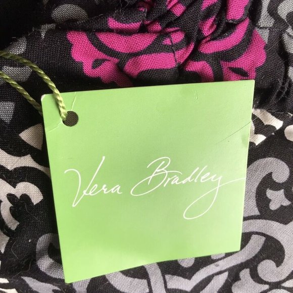 New Vera Bradley DITTY BAG Lined Drawstring Wet Sack Retired CANTERBERRY MAGENT - Picture 3 of 4